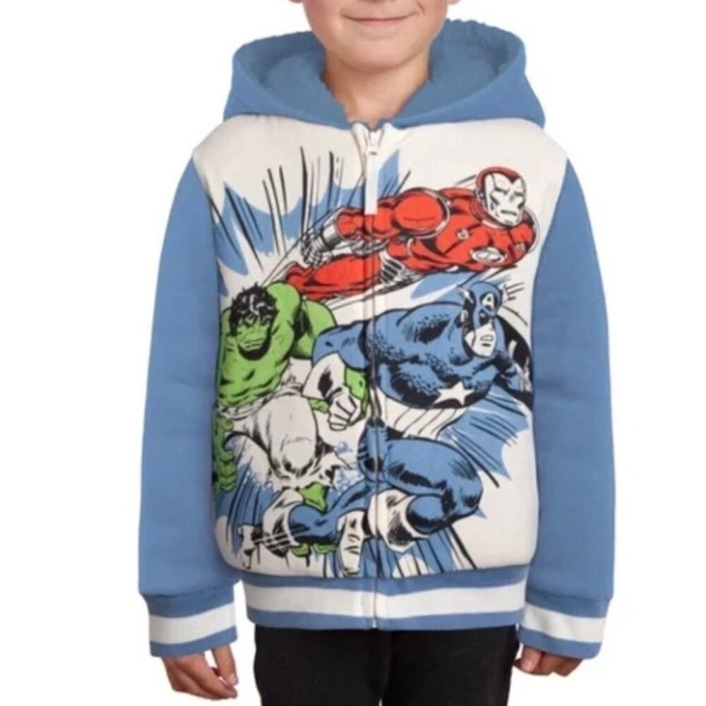 Marvel Avengers Superhero Hulk, Captain America and Iron Man Hoodie Boys Size 7